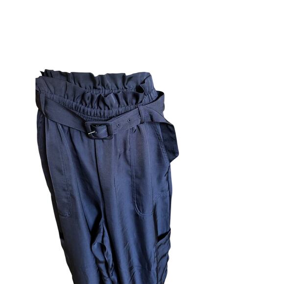 Express Silky Paperbag Cargo Pants, Navy Blue, Women's size small, NWOT - Picture 3 of 5
